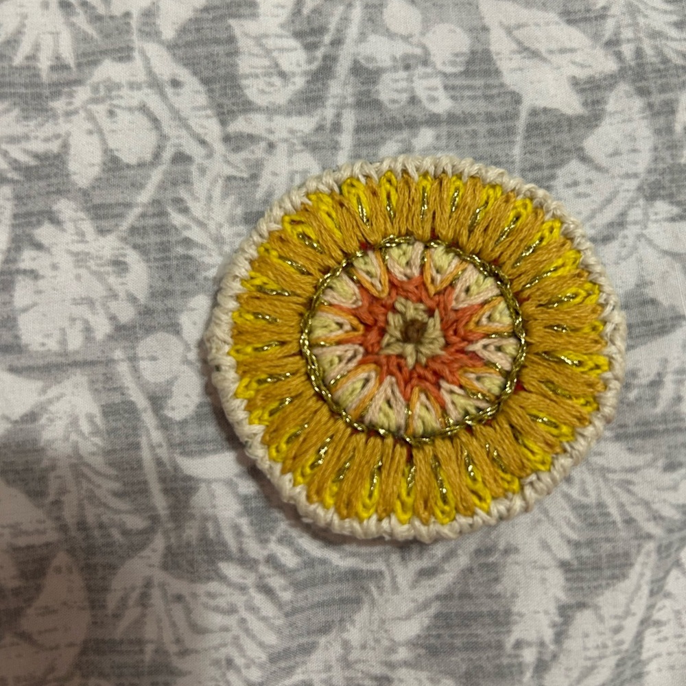 Handmade Embroidered Sunflower Patch